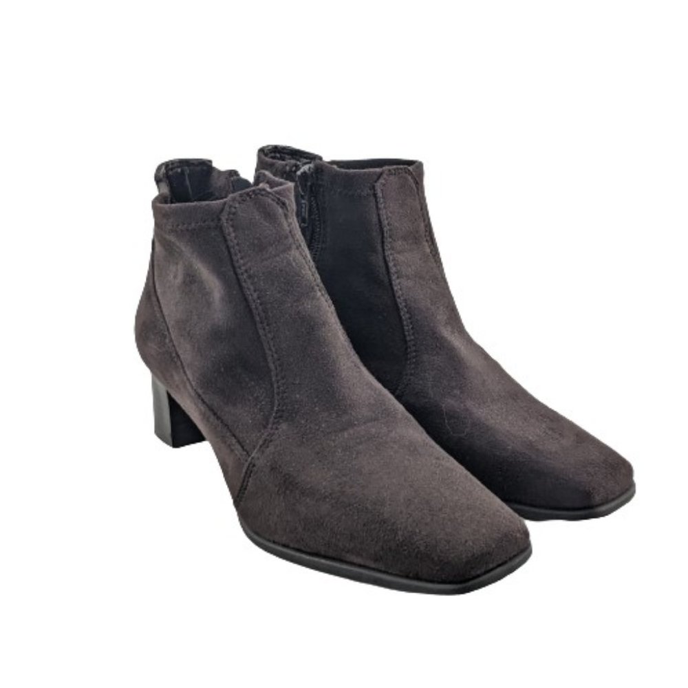 Franco Sarto Millie Brown Suede Ankle Heeled Boots Size 6